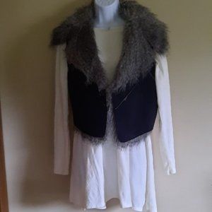 Faux Leather & Fur vest